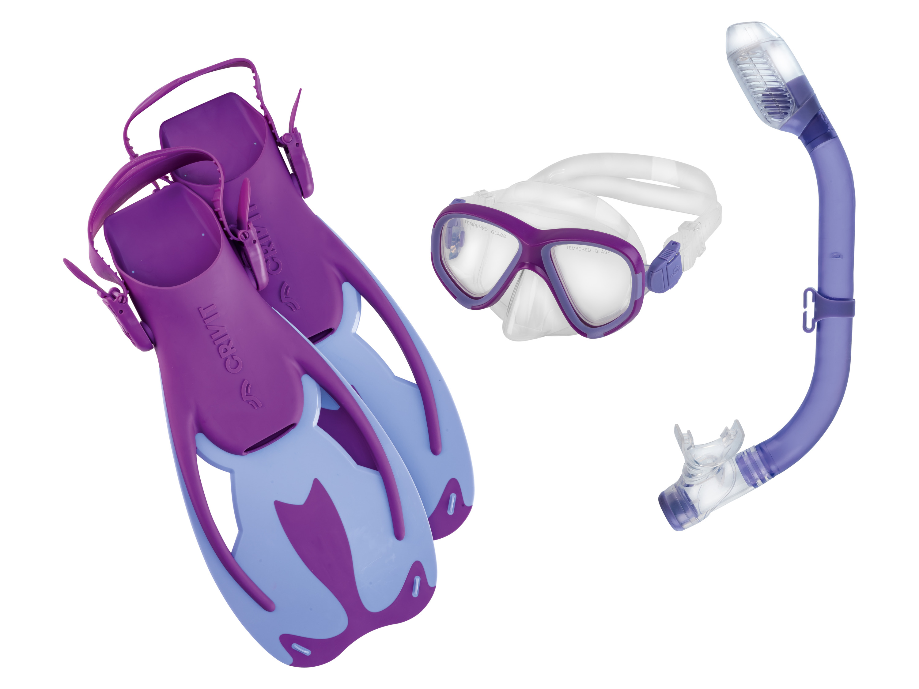 CRIVIT Zestaw do nurkowania i snorkelingu dla dzieci (Fioletowy/niebieski, rozmiar S)
