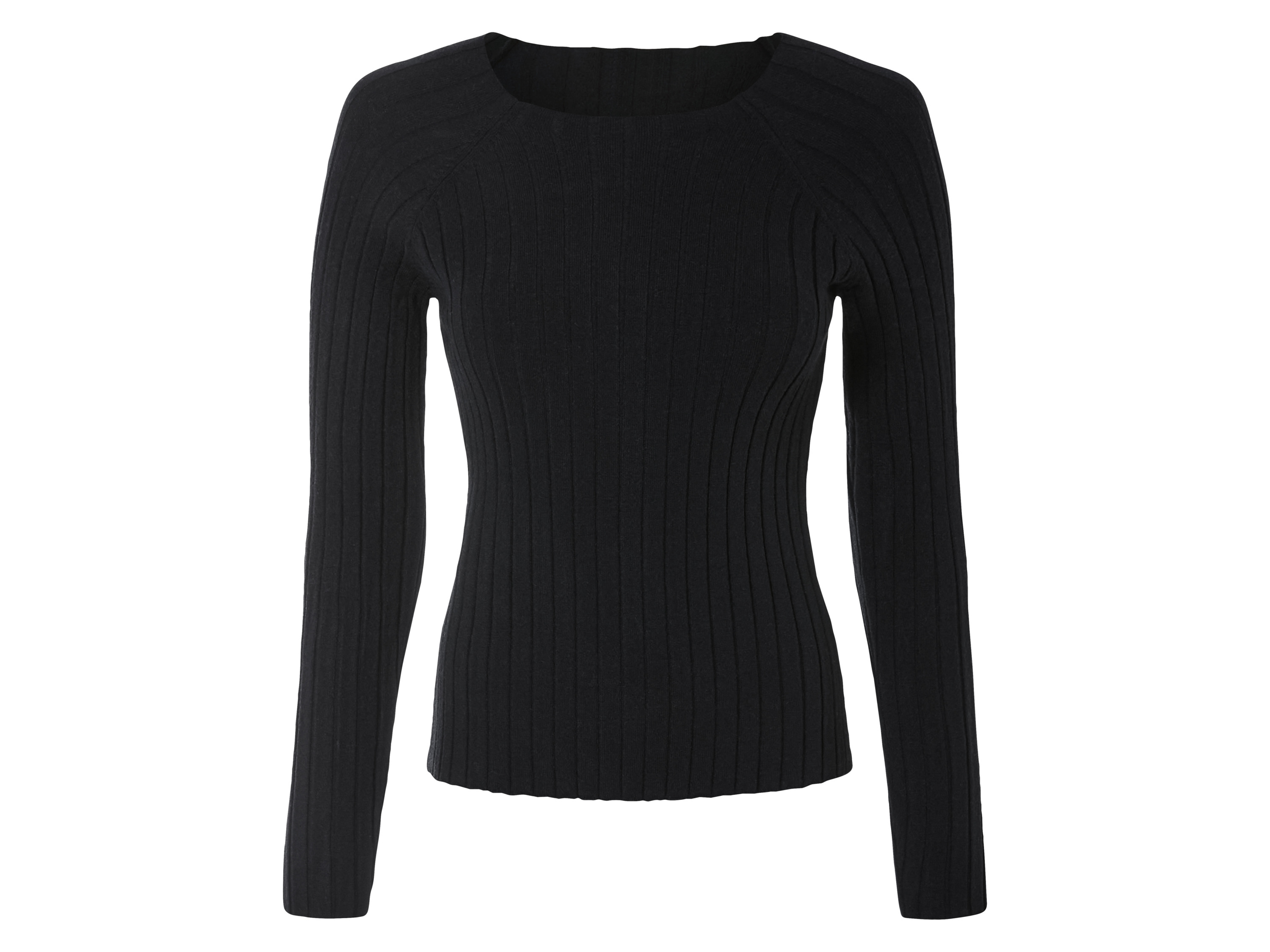 esmara® Sweter damski z dzianiny prążkowanej	 (Czarny, XL (48/50))
