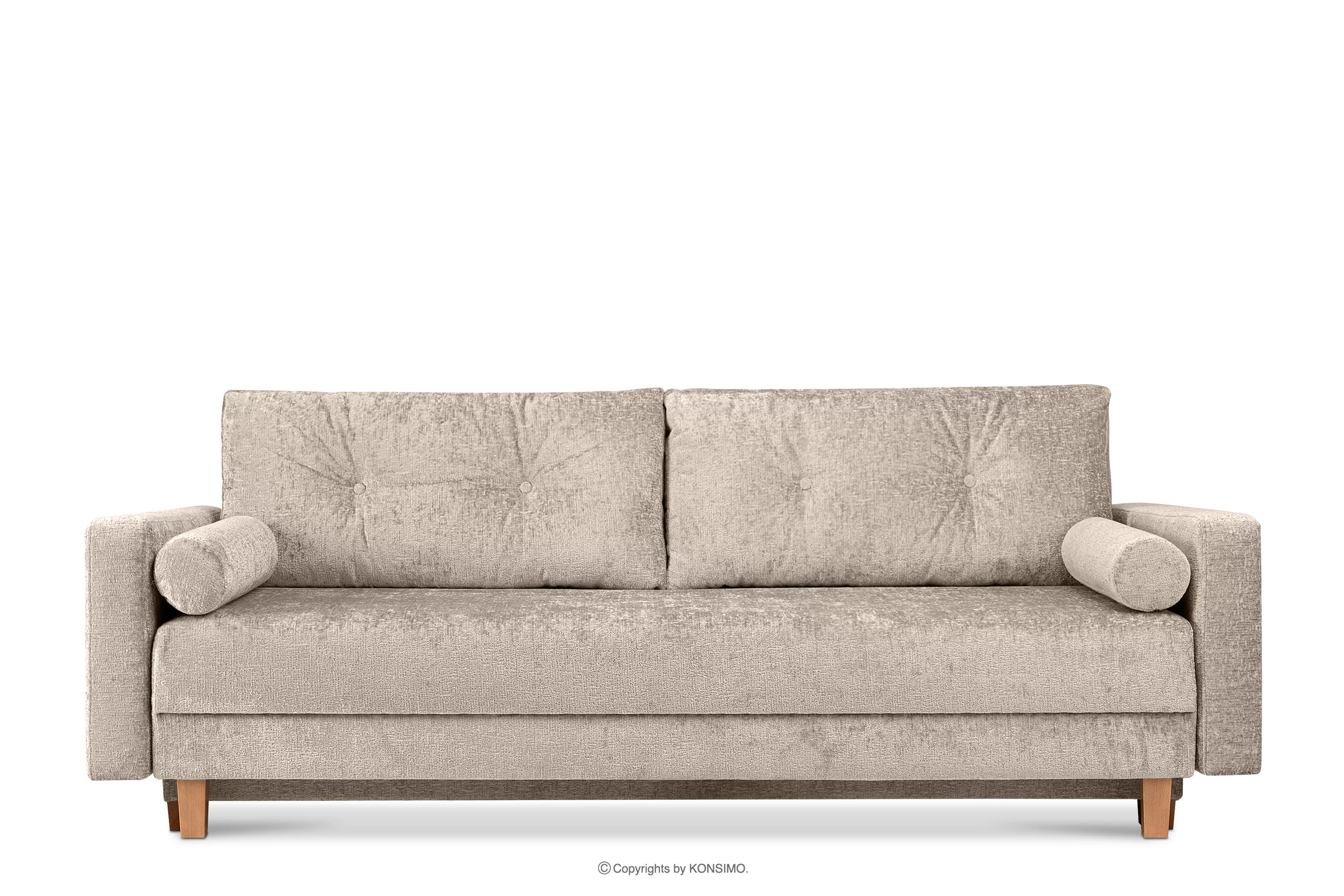 Sofa rozkładana z pikowaniem ciemny beżowy ERISO
