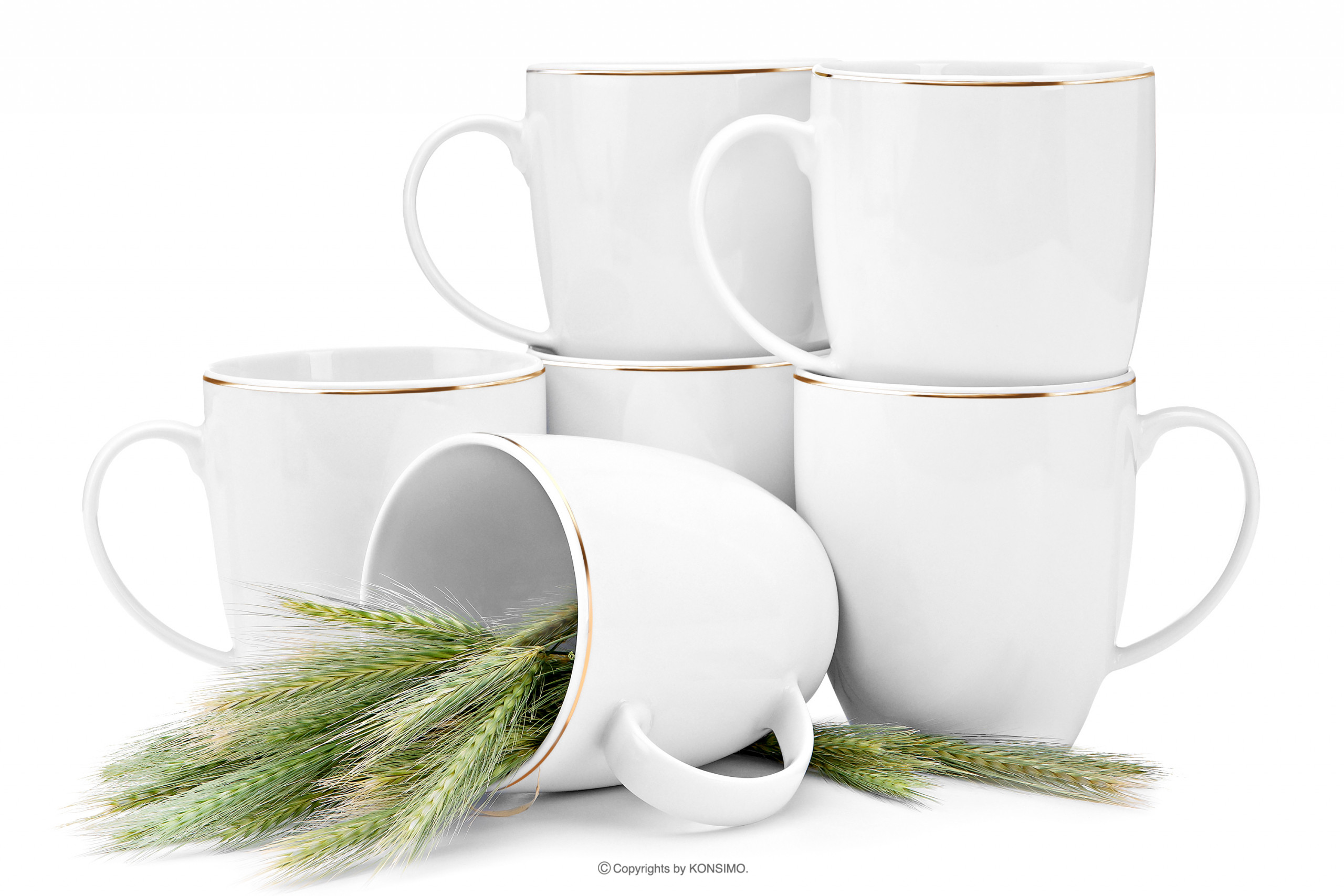 Kubek dla 6 osób porcelana Złota Linia BOSS ZŁOTA LINIA
