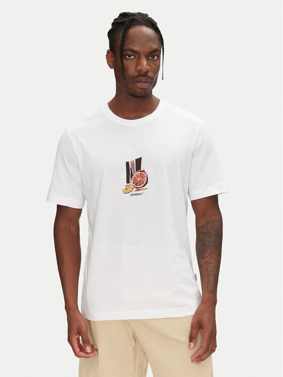 Jack&Jones T-Shirt Varenna 12273162 Biały Regular Fit