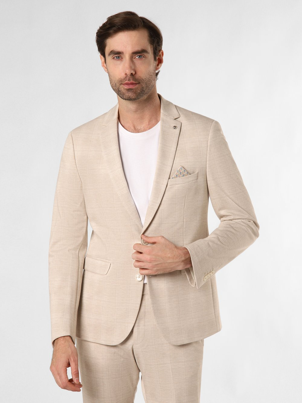 Finshley & Harding London Męska kurtka modułowa - Brixdon Mężczyźni Slim Fit beżowy, 98