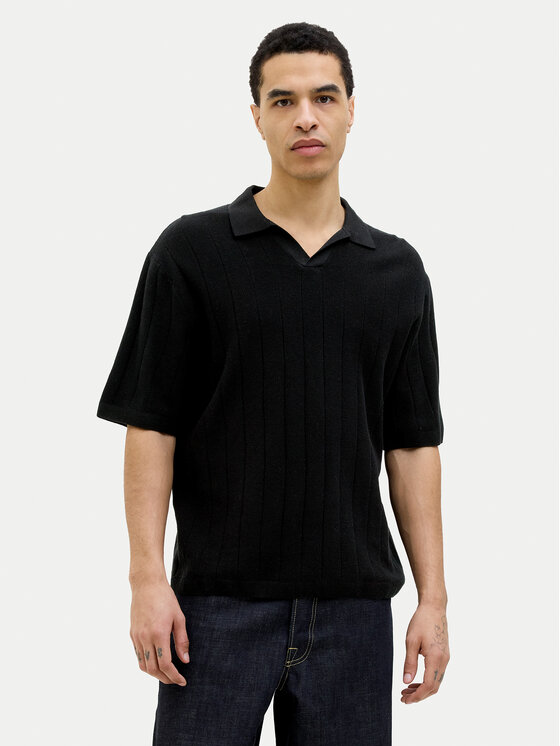 Jack & Jones Polo Varenna 12272578 Czarny Relaxed Fit