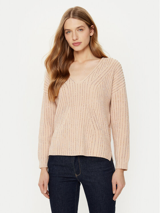 Guess Sweter W5RR03 Z3K70 Beżowy Regular Fit