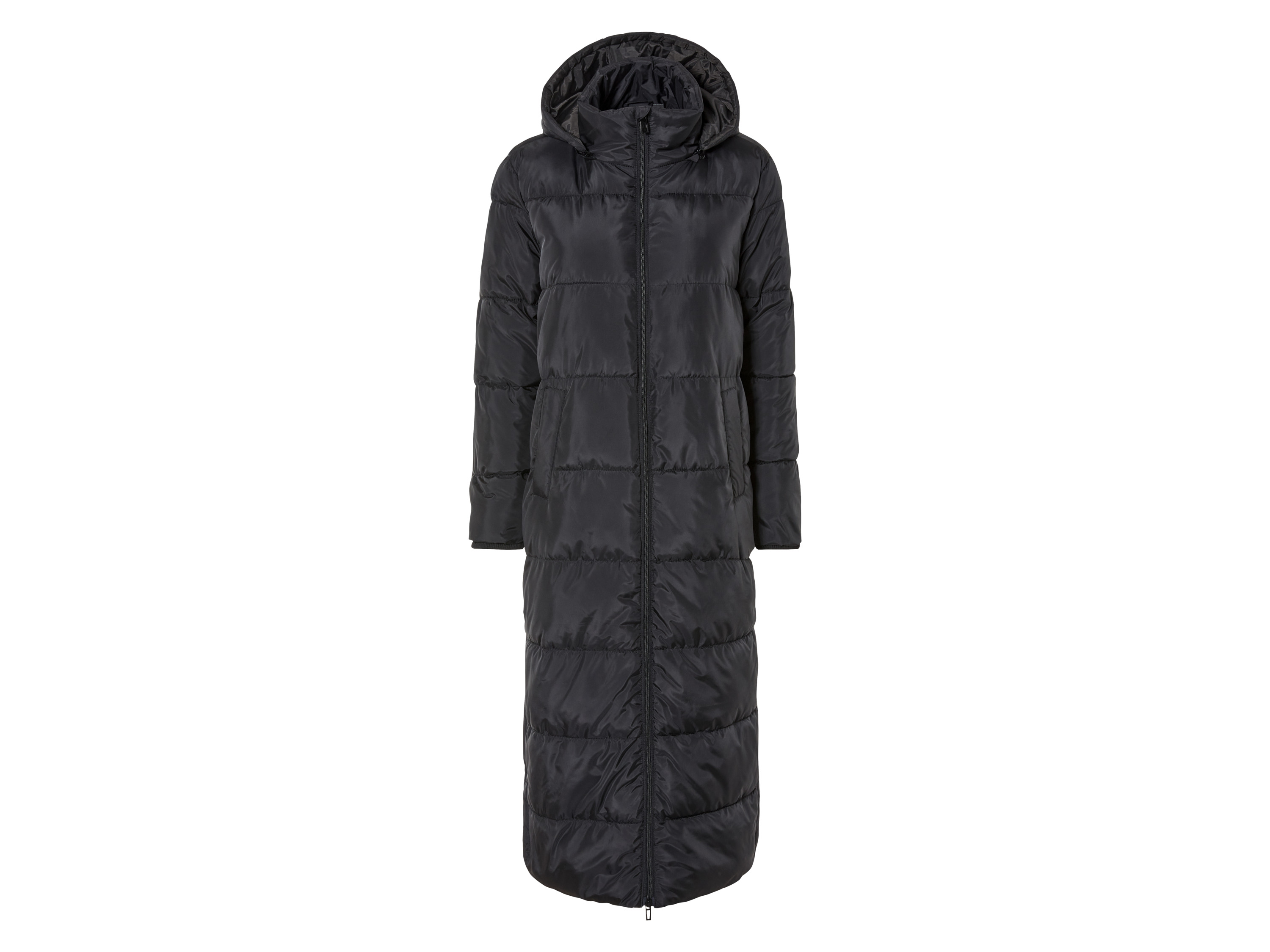 ESMARA® Pikowany płaszcz damski maxi (Czarny, S (36/38)) miniaturka