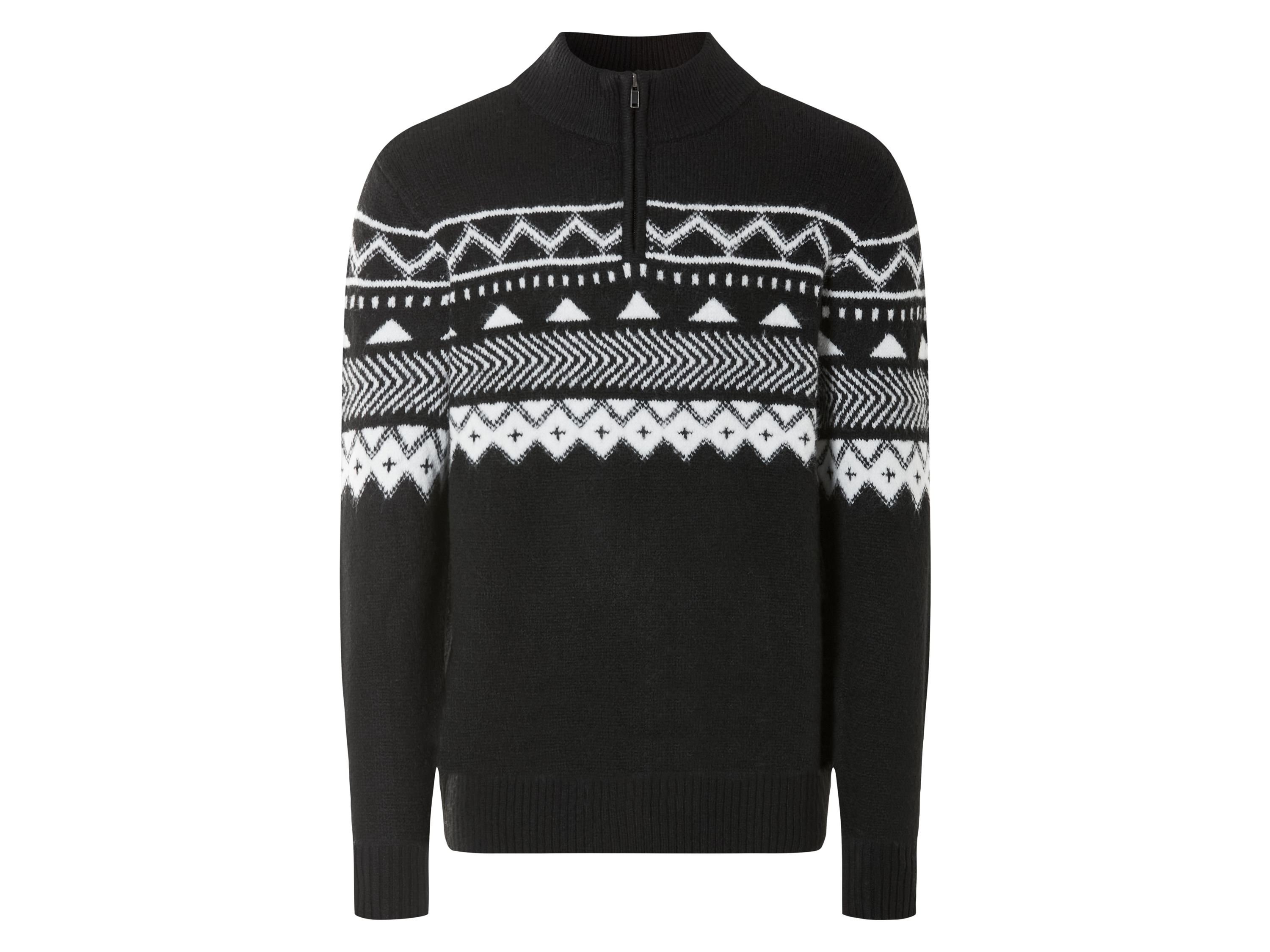 LIVERGY® Sweter dzianinowy męski (Czarny / biały, XL(56/58))
