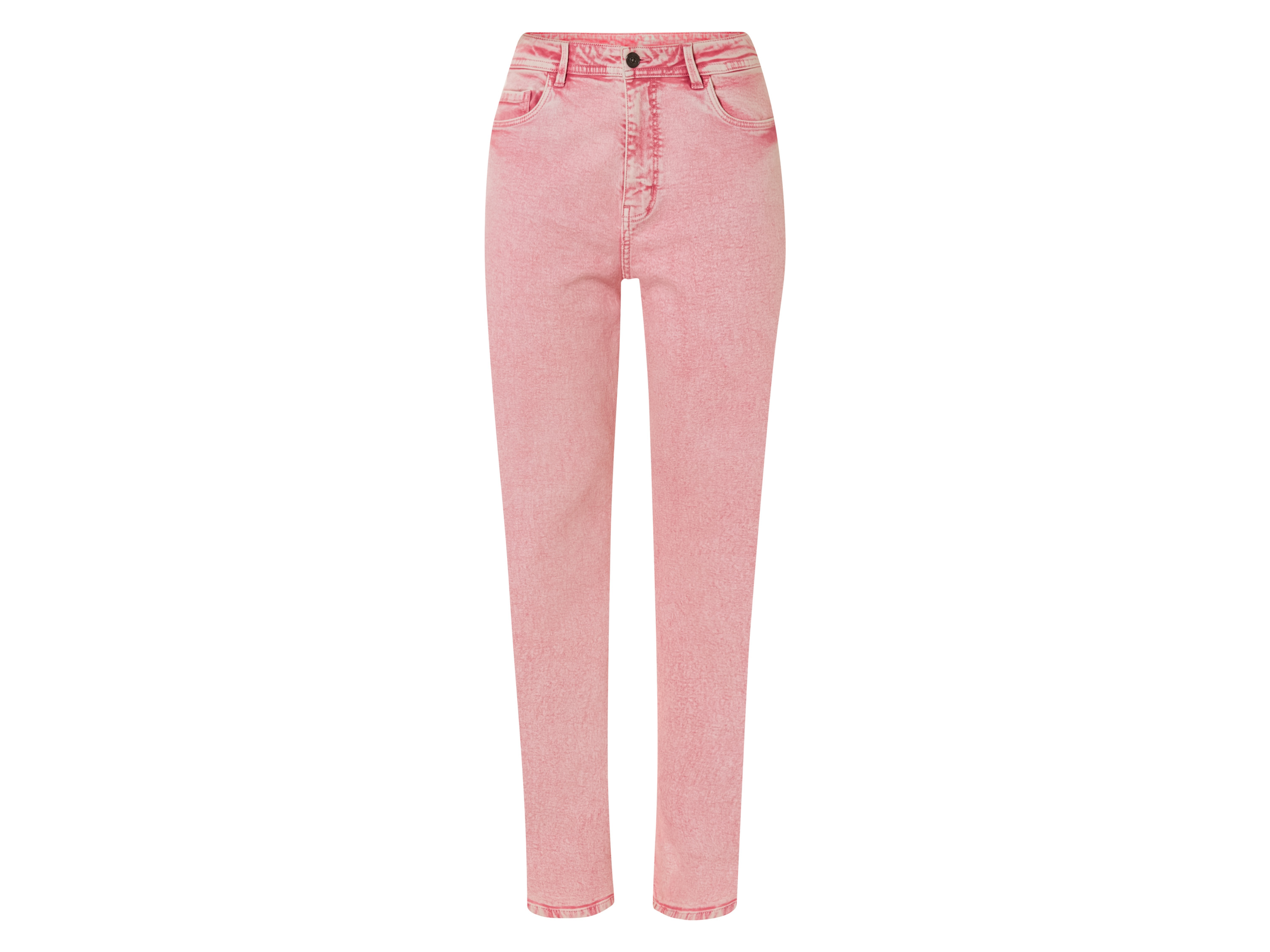 esmara® Jeansy damskie straight fit high waist (Różowy, 38)