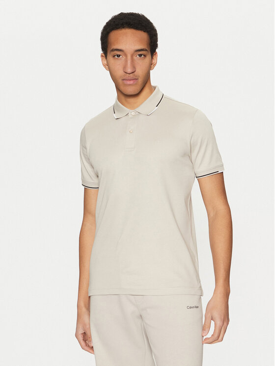 Calvin Klein Polo K10K114130 Beżowy Regular Fit