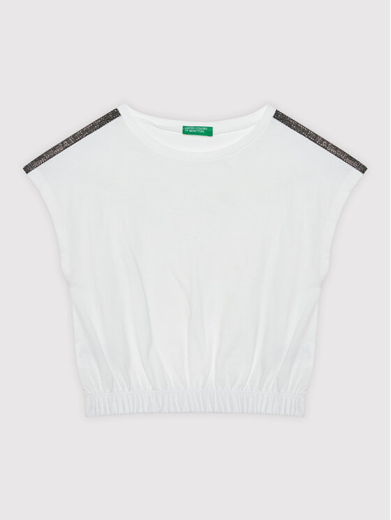 United Colors Of Benetton T-Shirt 3I1XC102T Biały Regular Fit