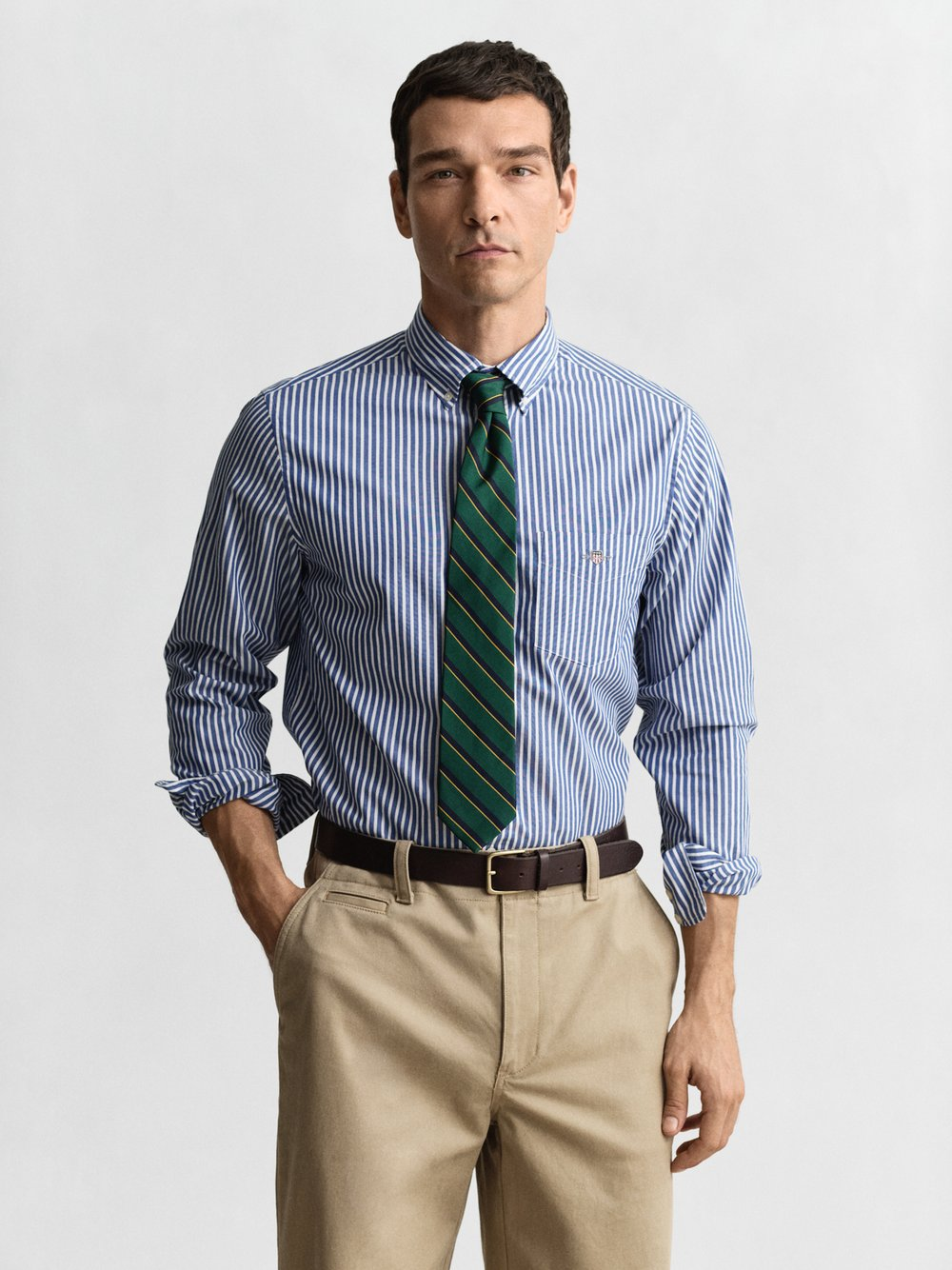 Gant Męska koszula casual Mężczyźni Regular Fit Bawełna niebieski|biały, XXL