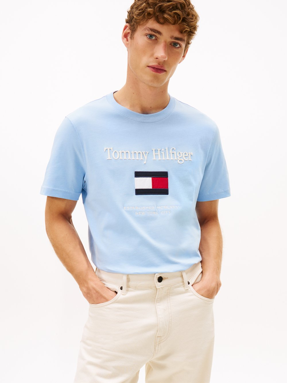 Tommy Hilfiger Koszulka męska Mężczyźni Bawełna niebieski, XXL