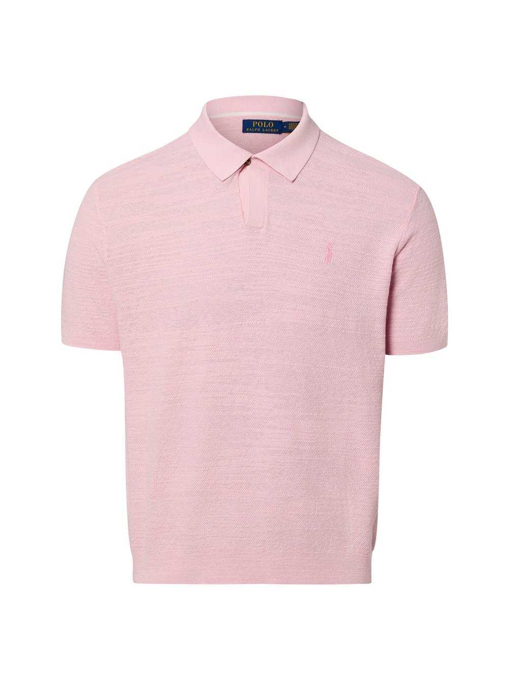 Polo Ralph Lauren Męska koszulka polo z dzianiny z zawartością lnu Mężczyźni Bawełna różowy, XXL