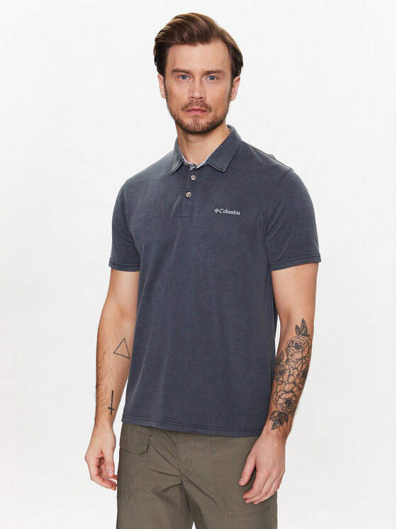 Columbia Polo Nelson Point 1772721 Szary Regular Fit
