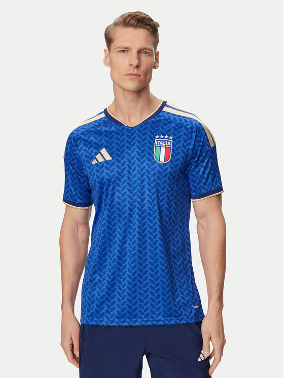 adidas Koszulka techniczna Italy 26 Home Replica JL6937 Niebieski Slim Fit