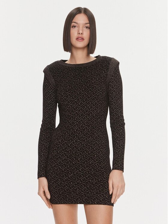 Liu Jo Sukienka dzianinowa MF3171 MA49I Czarny Slim Fit
