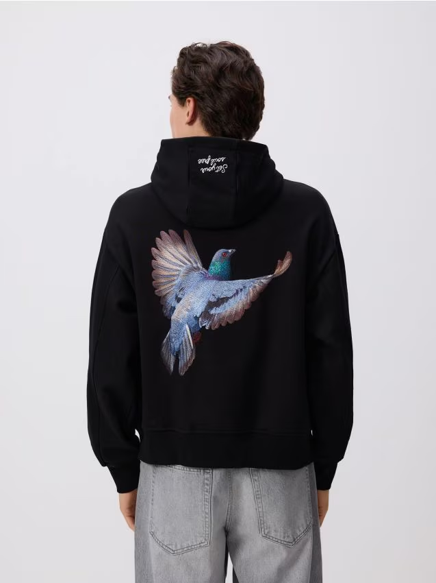 Reserved - Bluza z nadrukiem na plecach - czarny