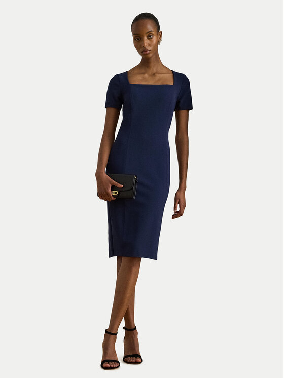 LAUREN RALPH LAUREN Sukienka koktajlowa 253P08759001 Granatowy Slim Fit