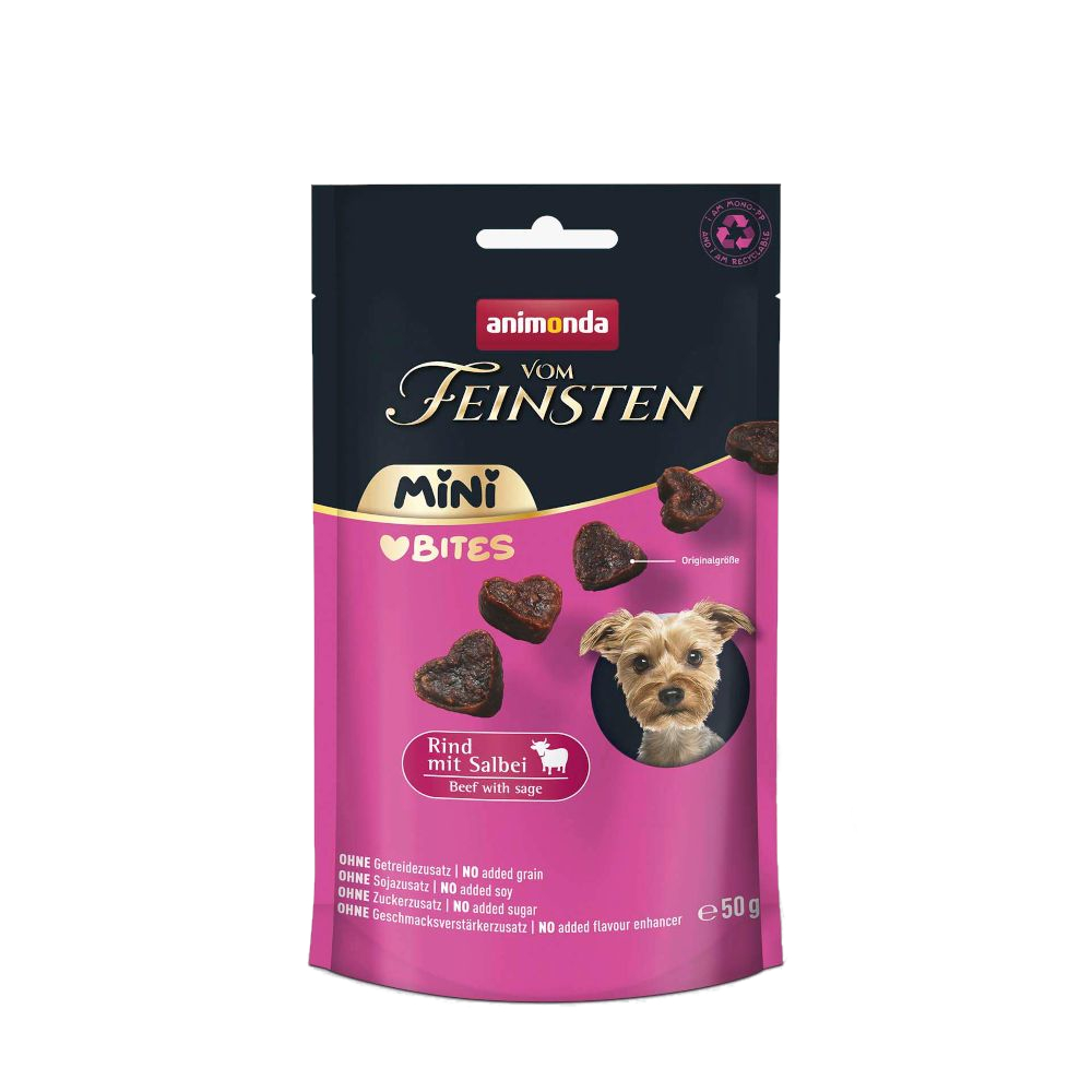 1 + 1 gratis! animonda vom Feinsten Adult Mini Bites, 2 x 50 g - Wołowina z szałwią