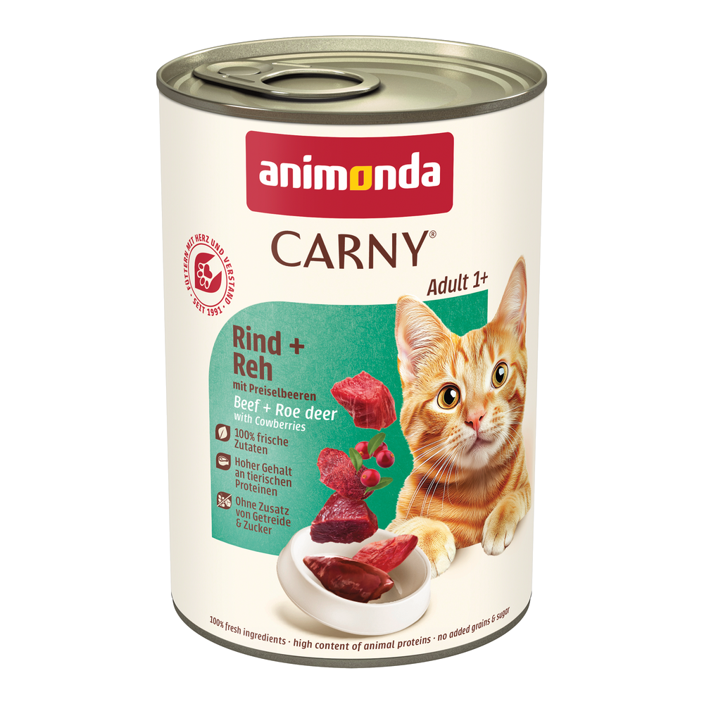 Megapakiet animonda Carny Adult, 24 x 400 g - Wołowina i sarnina z borówką brusznicą