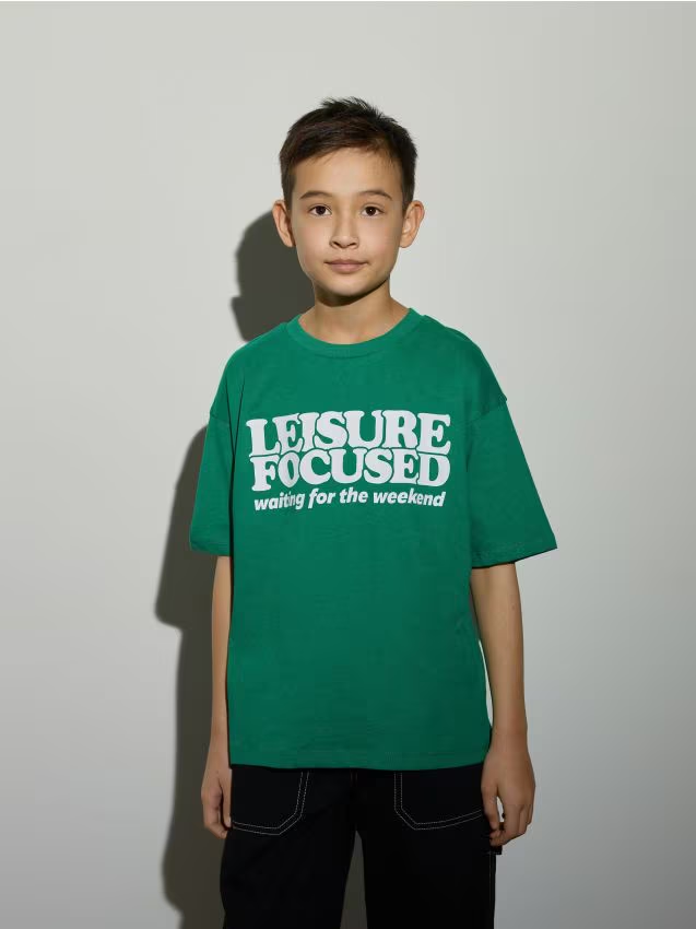 Reserved - T-shirt z nadrukiem - zielony