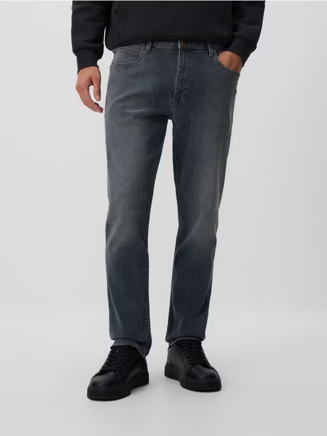 Reserved - Jeansy slim fit z efektem sprania - granatowy