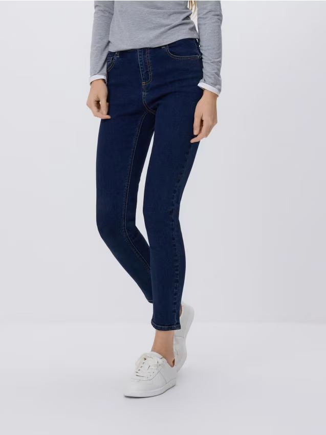 Reserved - Jeansy slim push up - granatowy