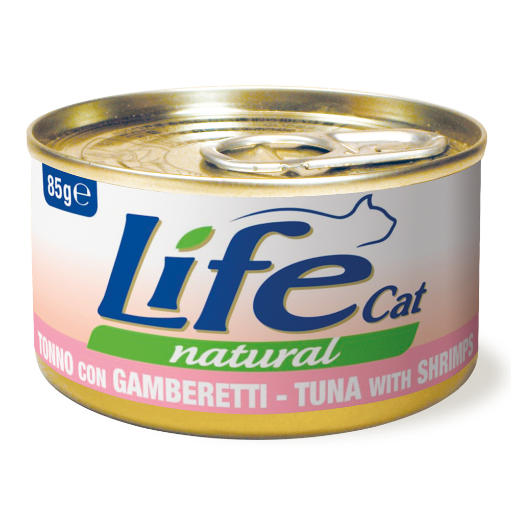 Korzystny pakiet Life Cat Natural Adult, 12 x 85 g - Tuńczyk z krewetkami