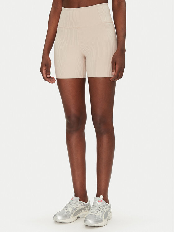 Girlfriend Collective Szorty sportowe Rib Run 4041 Beżowy Slim Fit