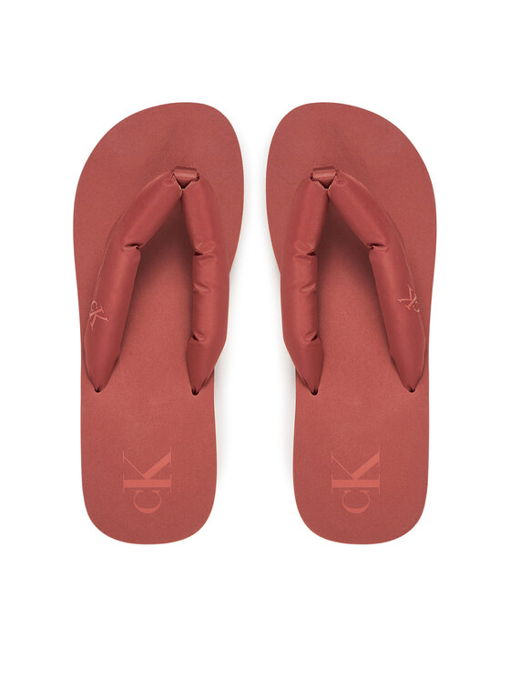 Calvin Klein Jeans Japonki Beach Sandal Flatform Ttxr Satin YW0YW01723 Brązowy