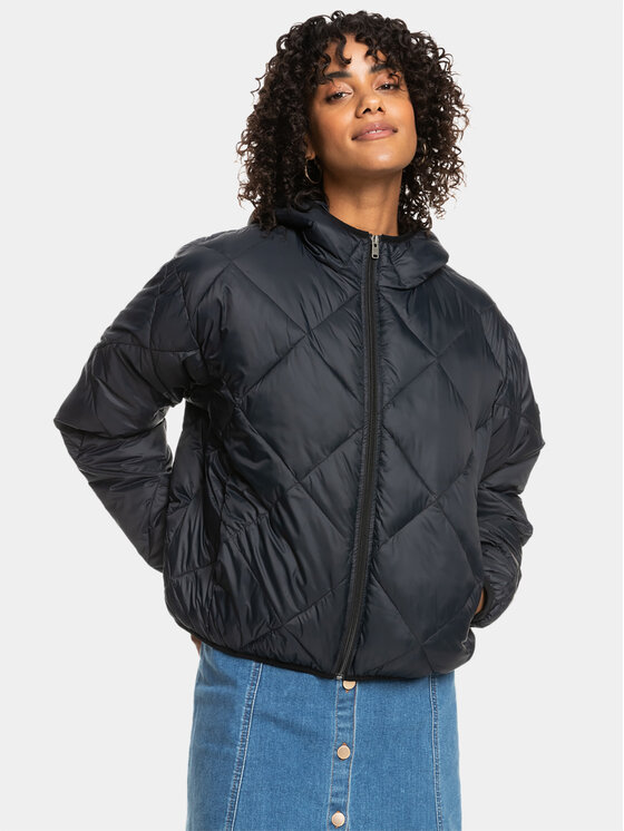 Roxy Kurtka przejściowa Wind Swept Hood Jckt ERJJK03571 Szary Regular Fit