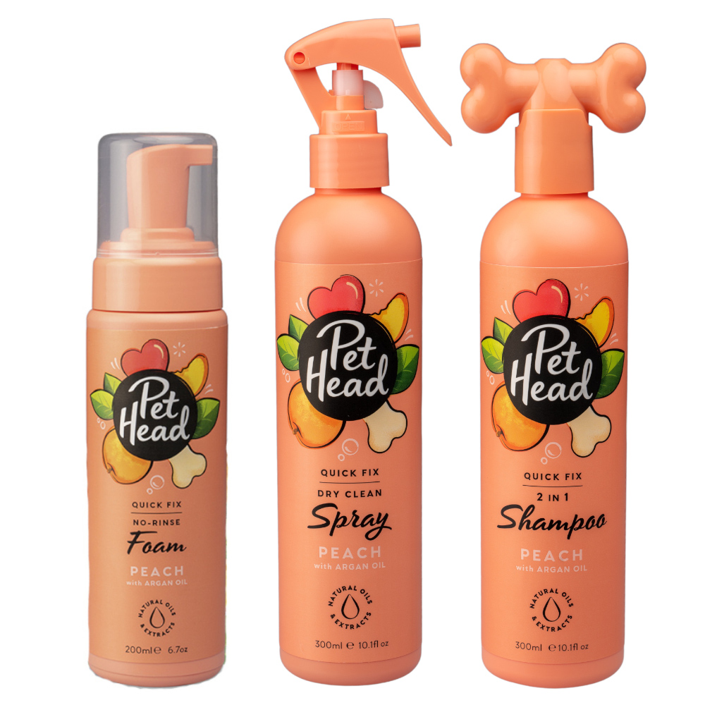Pet Head Quick Fix - Zestaw 3-częściowy (pianka, szampon, spray)