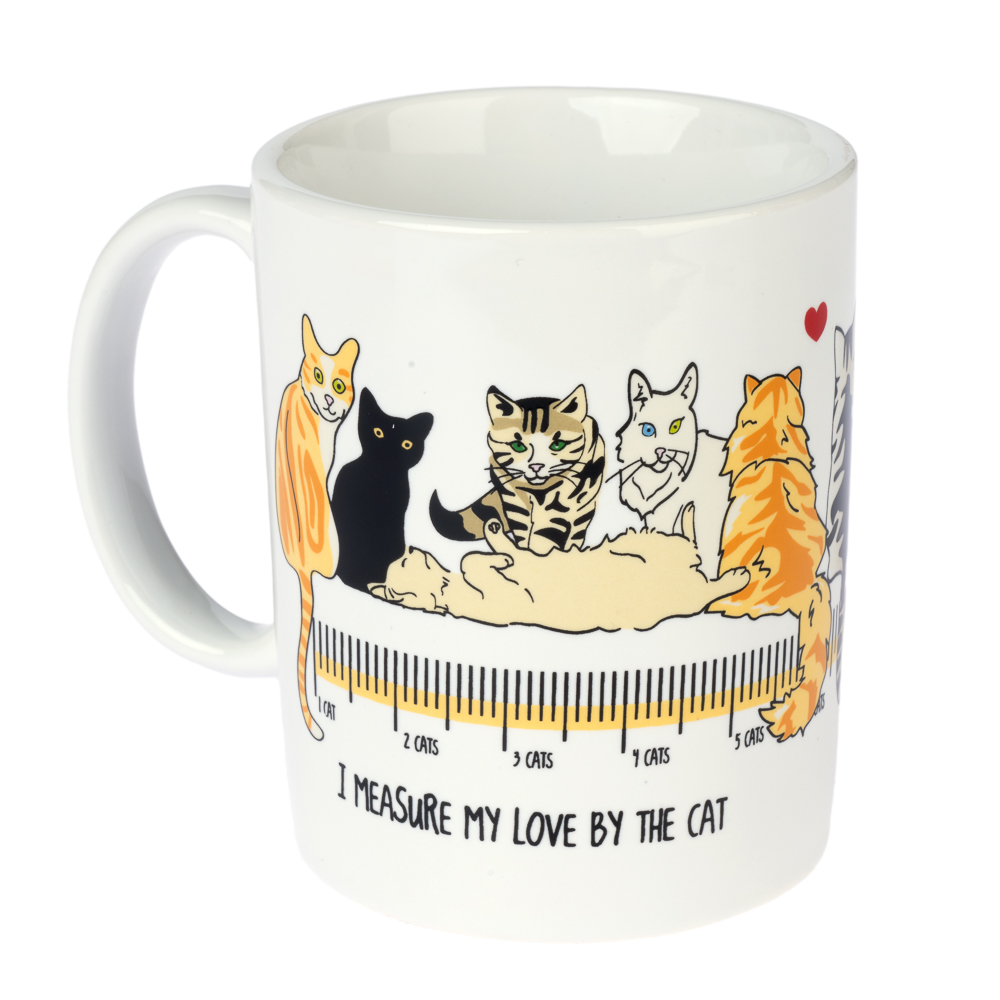 TIAKI kubek ceramiczny "I Measure My Love By The Cat" - 1 szt.