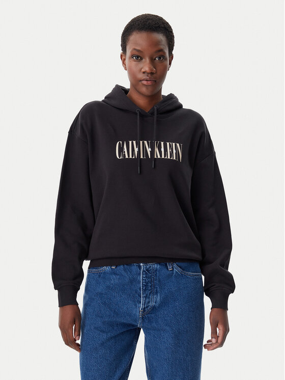 Calvin Klein Jeans Bluza Varsity J20J225579 Czarny Regular Fit