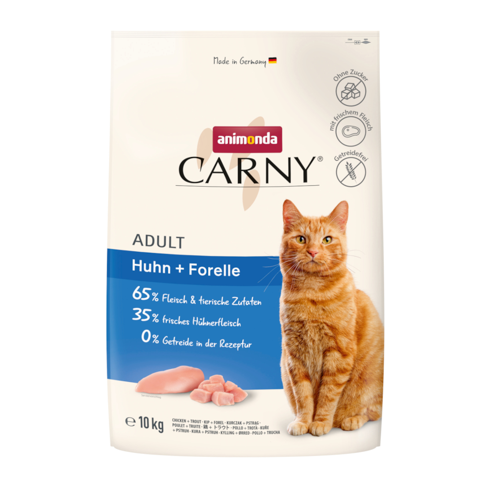 animonda Carny Adult, kurczak z pstrągiem - 10 kg