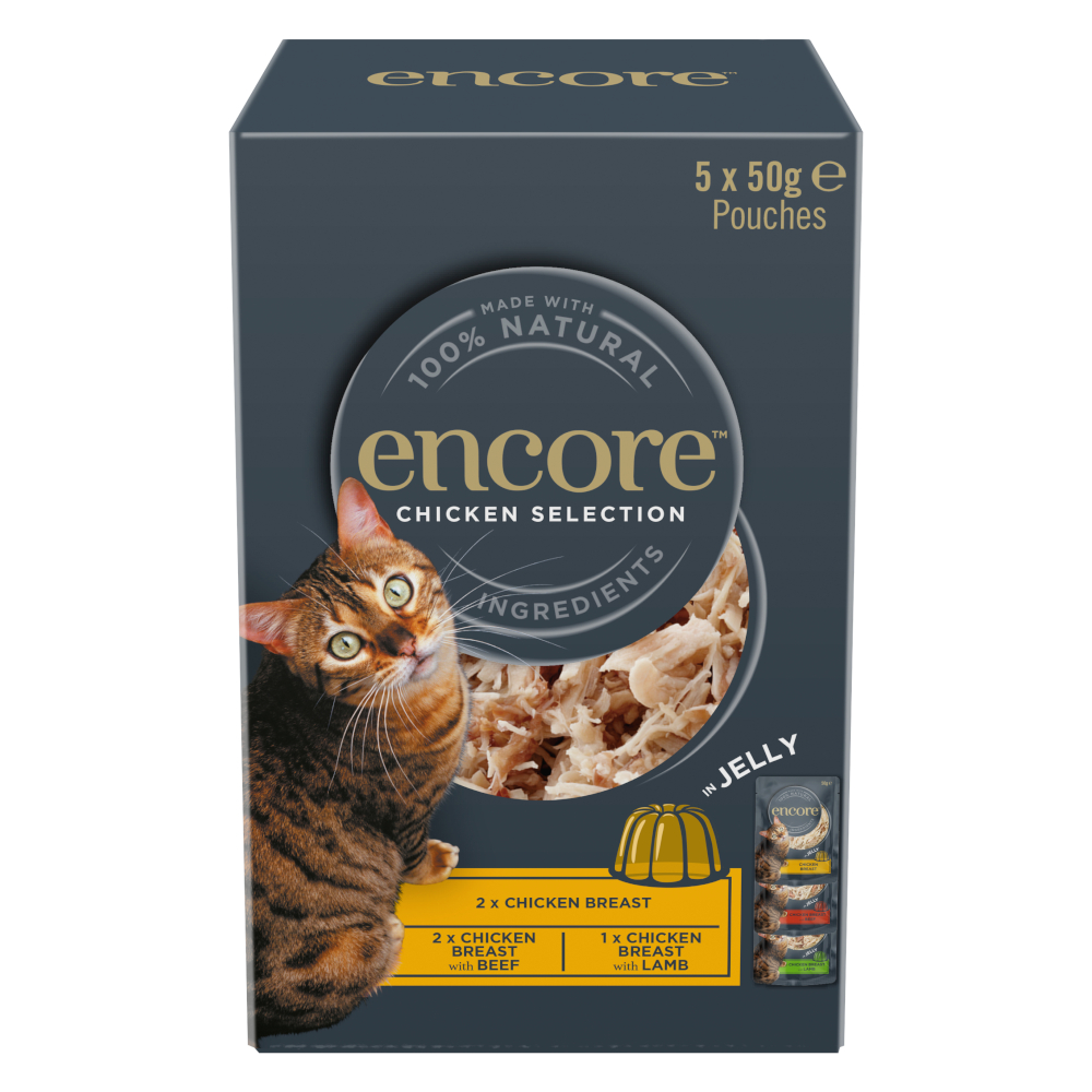 Pakiet mieszany Encore w galarecie, saszetki, 20 x 50 g - Chicken Selection