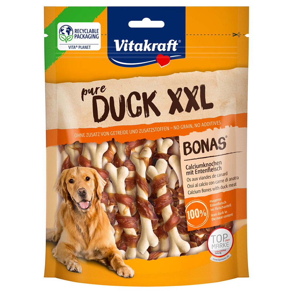 Vitakraft pure DUCK XXL Bonas kości z wapniem, kaczka - 2 x 200 g