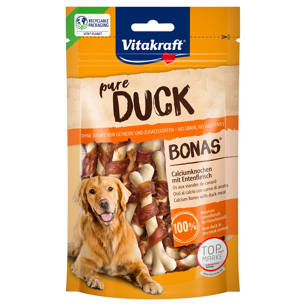 Vitakraft pure DUCK Bonas kości z wapniem, kaczka - 6 x 80 g