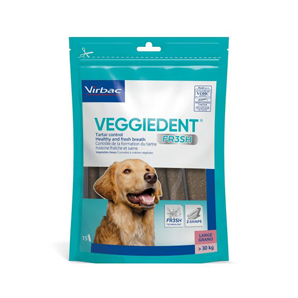 Virbac VEGGIEDENT Fresh dla psów - 15 x 35 g L dla dużych psów (>30 kg)