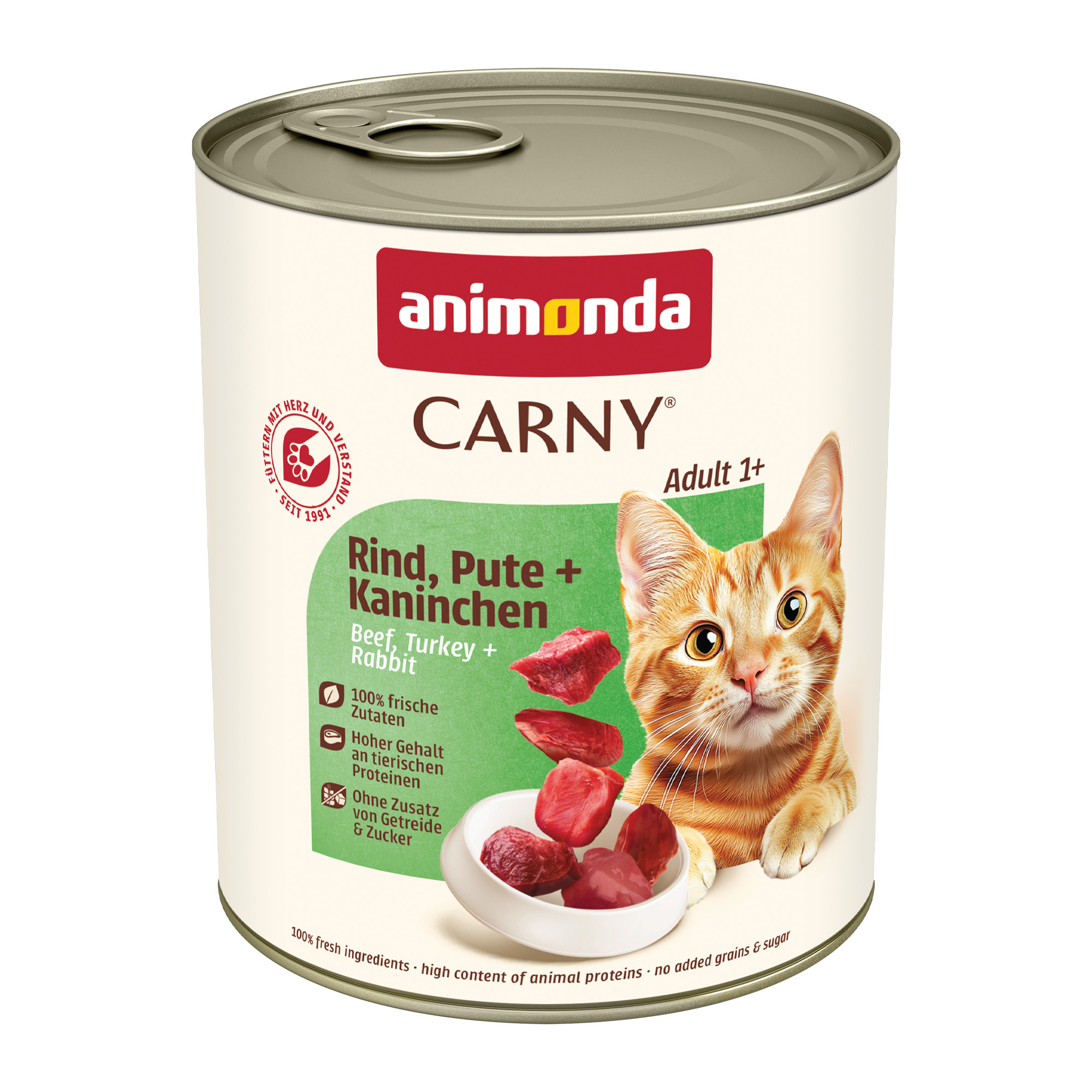 animonda Carny Adult, 6 x 800 g - Wołowina, indyk i królik