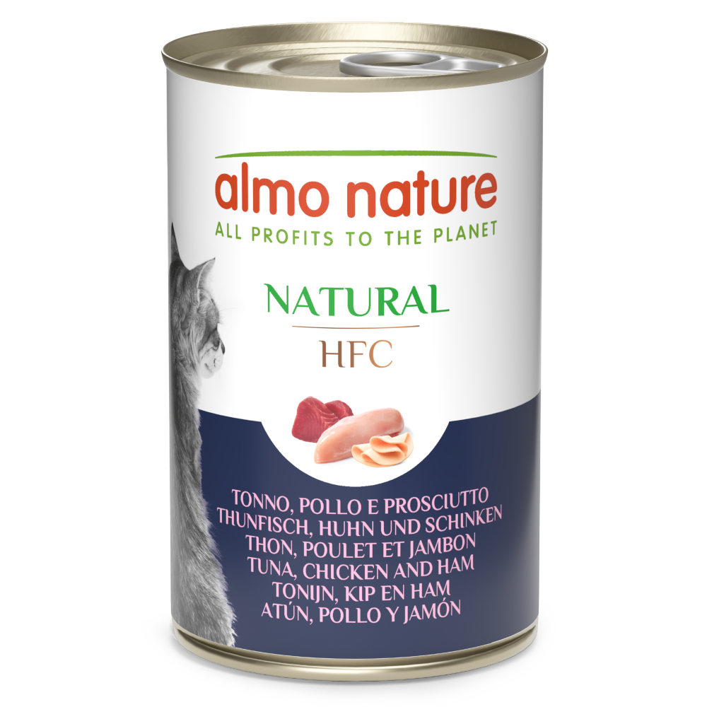 Korzystny pakiet Almo Nature HFC, 12 x 140 g - Tuńczyk z szynką i kurczakiem