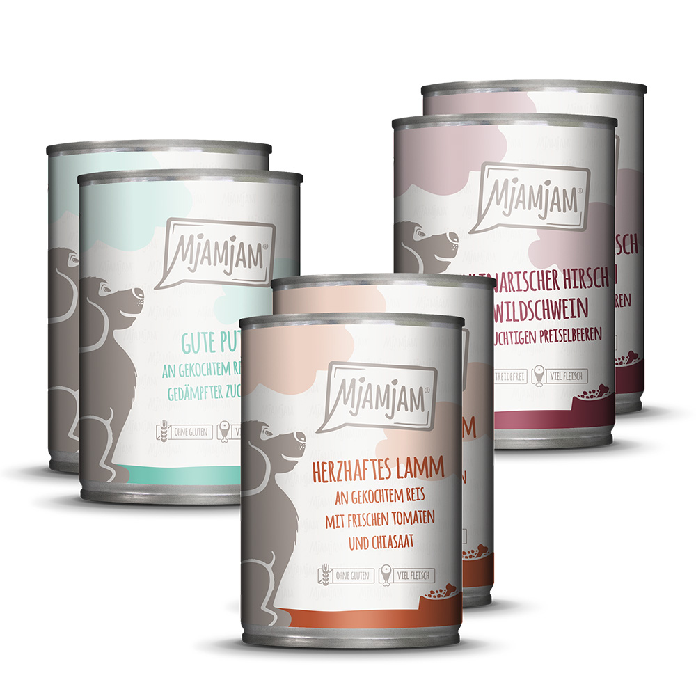Korzystny pakiet MjAMjAM Adult, 24 x 400 g - Pakiet mieszany II (3 smaki)