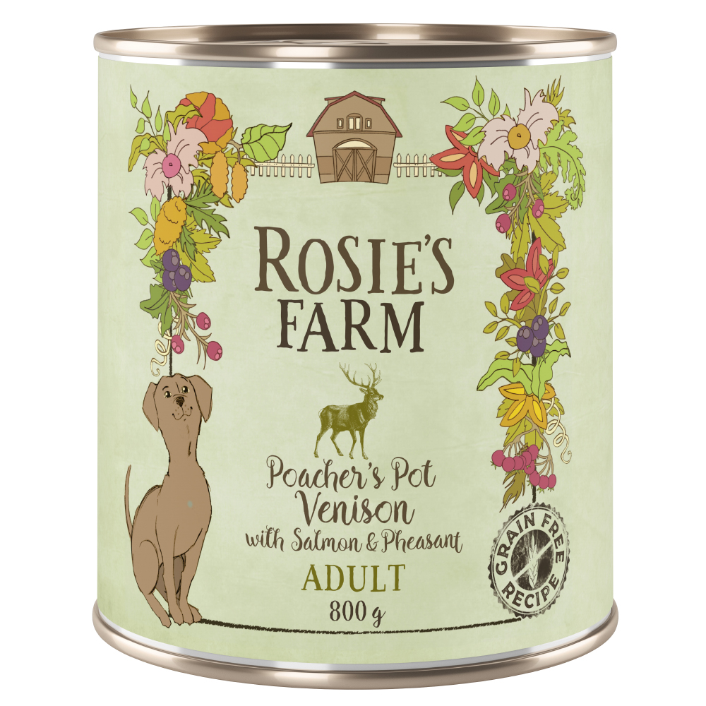 Rosie's Farm Adult, 6 x 800 g  - Dziczyzna i bażant z łososiem