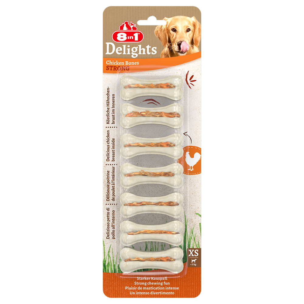 8in1 Delights Strong kości do żucia - XS, 7 x 20 g