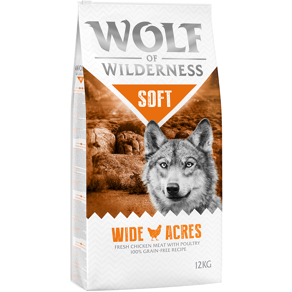Dwupak Wolf of Wilderness "Soft & Strong", 2 x 12 kg - Wide Acres, kurczak