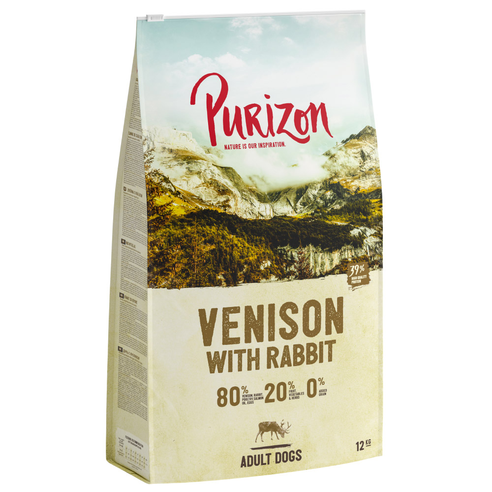 Dwupak Purizon, 2 x 12 kg - Adult, dziczyzna z królikiem, bez zbóż
