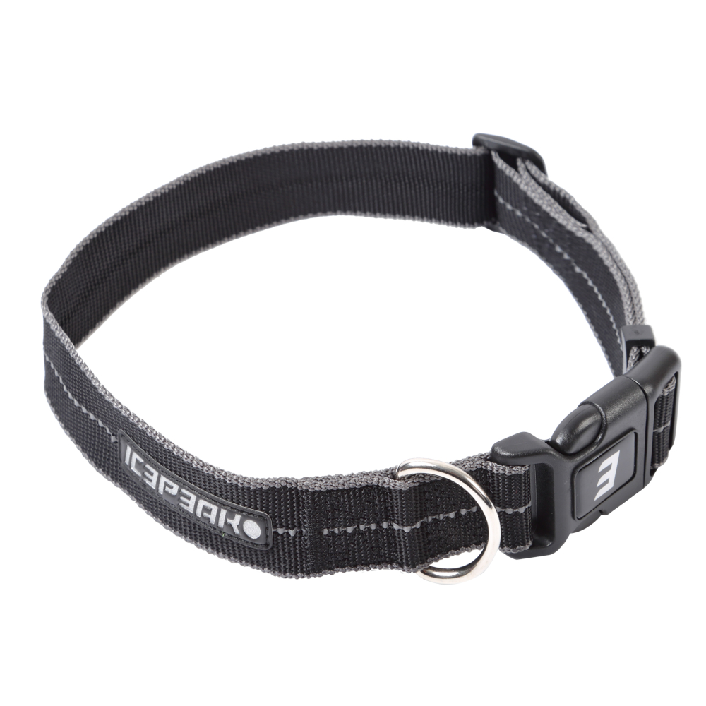 Icepeak Pet obroża Highway Basic, czarna - Rozmiar M: 30 - 50 cm obwód szyi, 25 mm szerokość