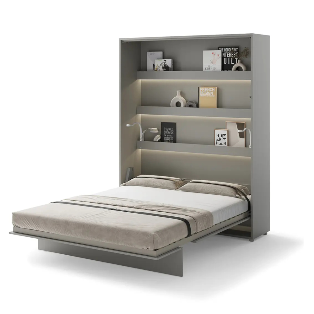Półkotapczan pionowy BC-12 Bed Concept 160x200 cm Szary półkotapczan, półkotapczan Lenart, półkotapczany Lenart, łóżko w szafie, łóżko rozkładane, meble lenart, Bed Concept