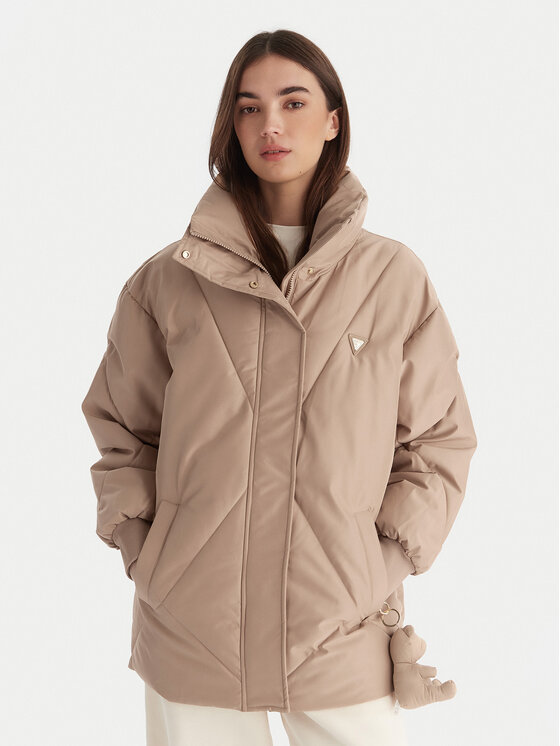 Guess Kurtka zimowa V5BL13 WHHZ2 Beżowy Regular Fit
