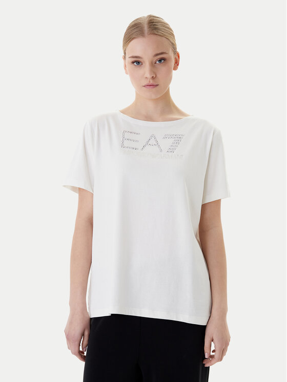 EA7 Emporio Armani T-Shirt 7W001098 AF14880 U1142 Biały Slim Fit