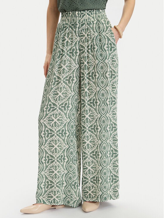 Vero Moda Spodnie materiałowe Menny 10282478 Zielony Wide Leg